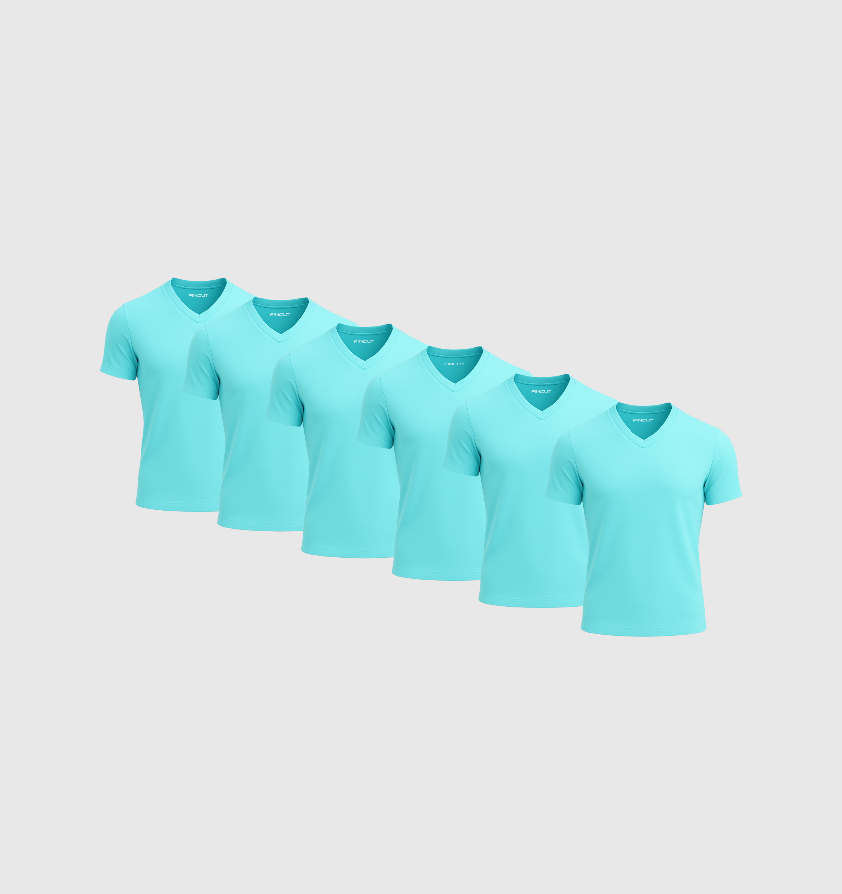 Pack de 6 Cuello en V- Turquesa