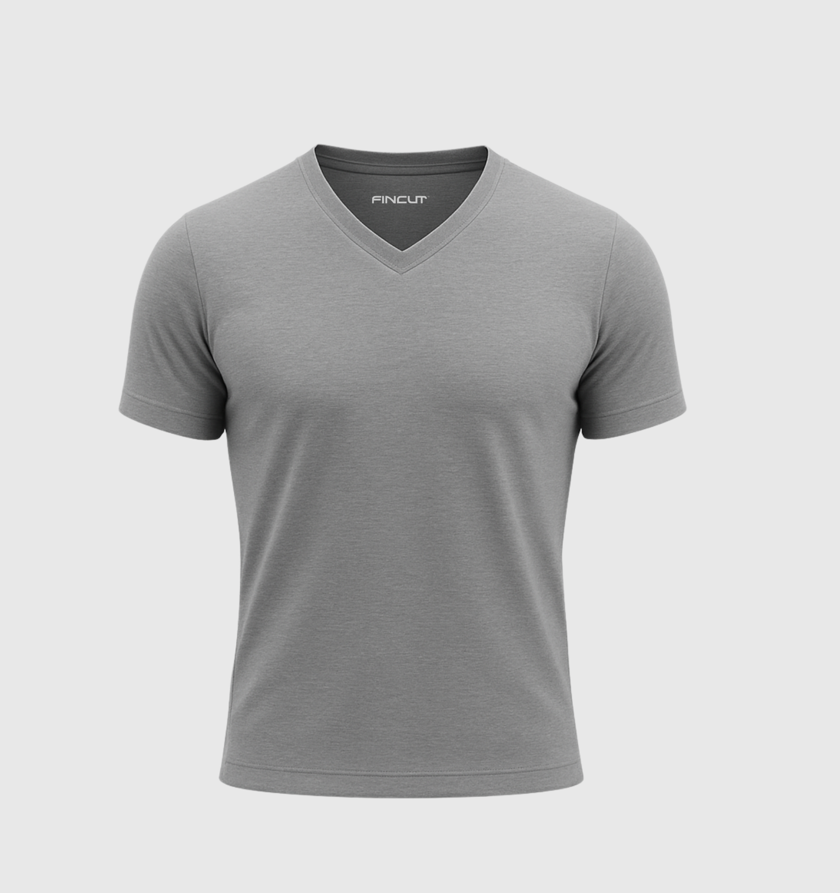 Camiseta Cuello en V - Gris