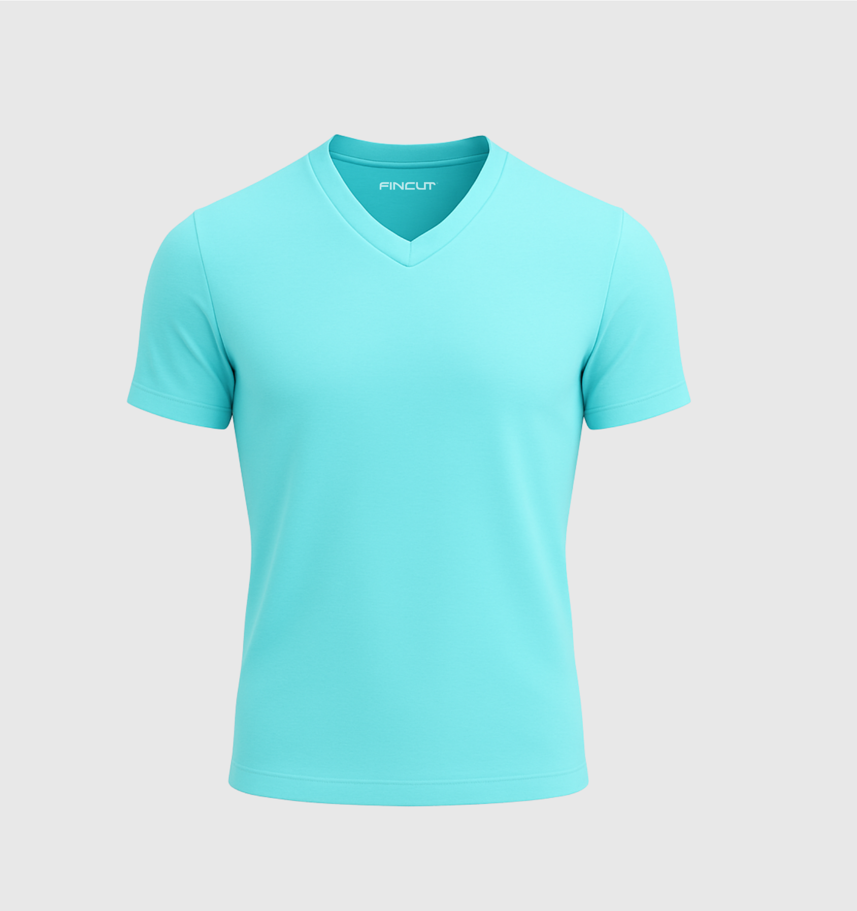 Camiseta Cuello en V - Turquesa