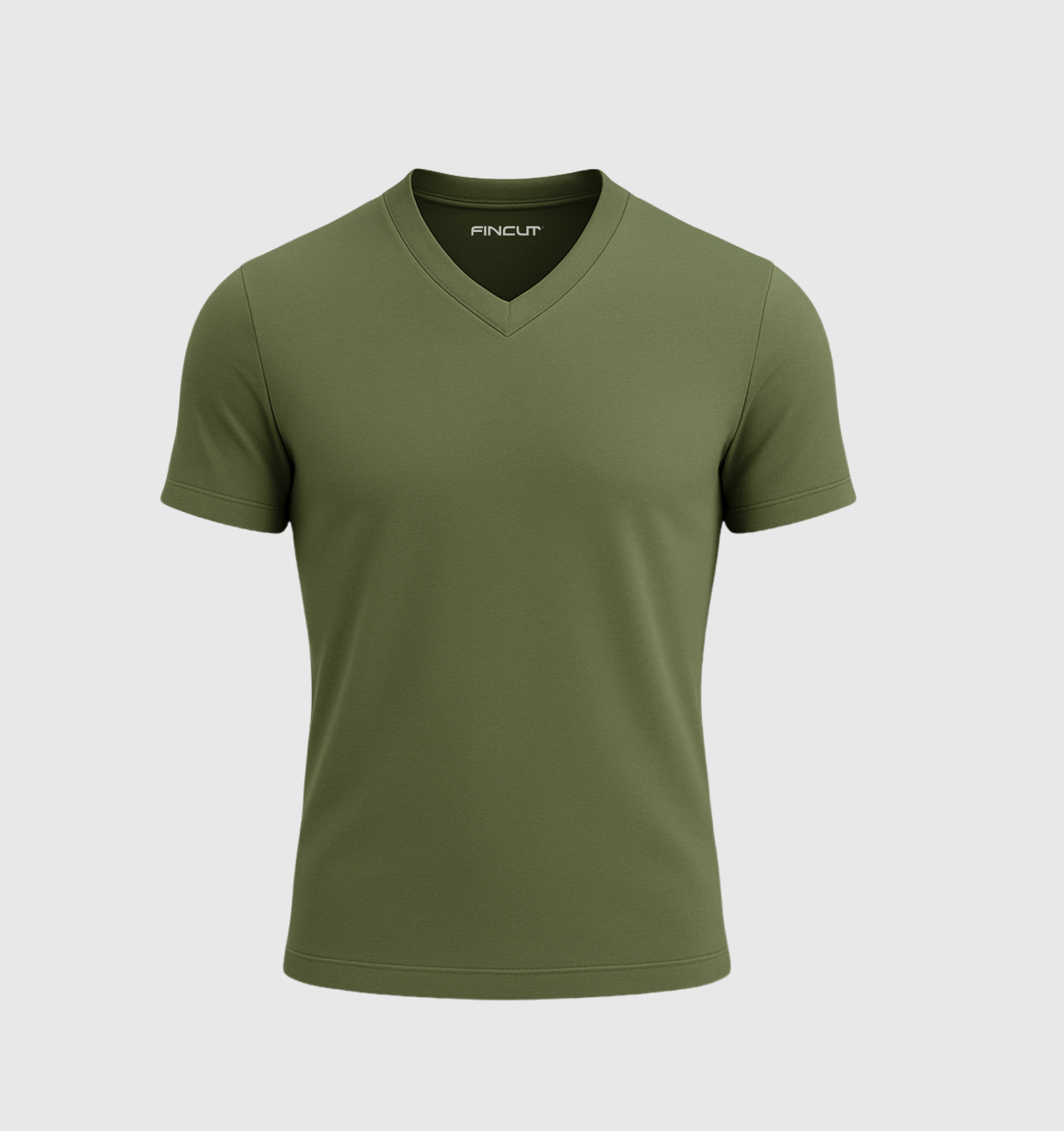 Camiseta Cuello en V - Caqui