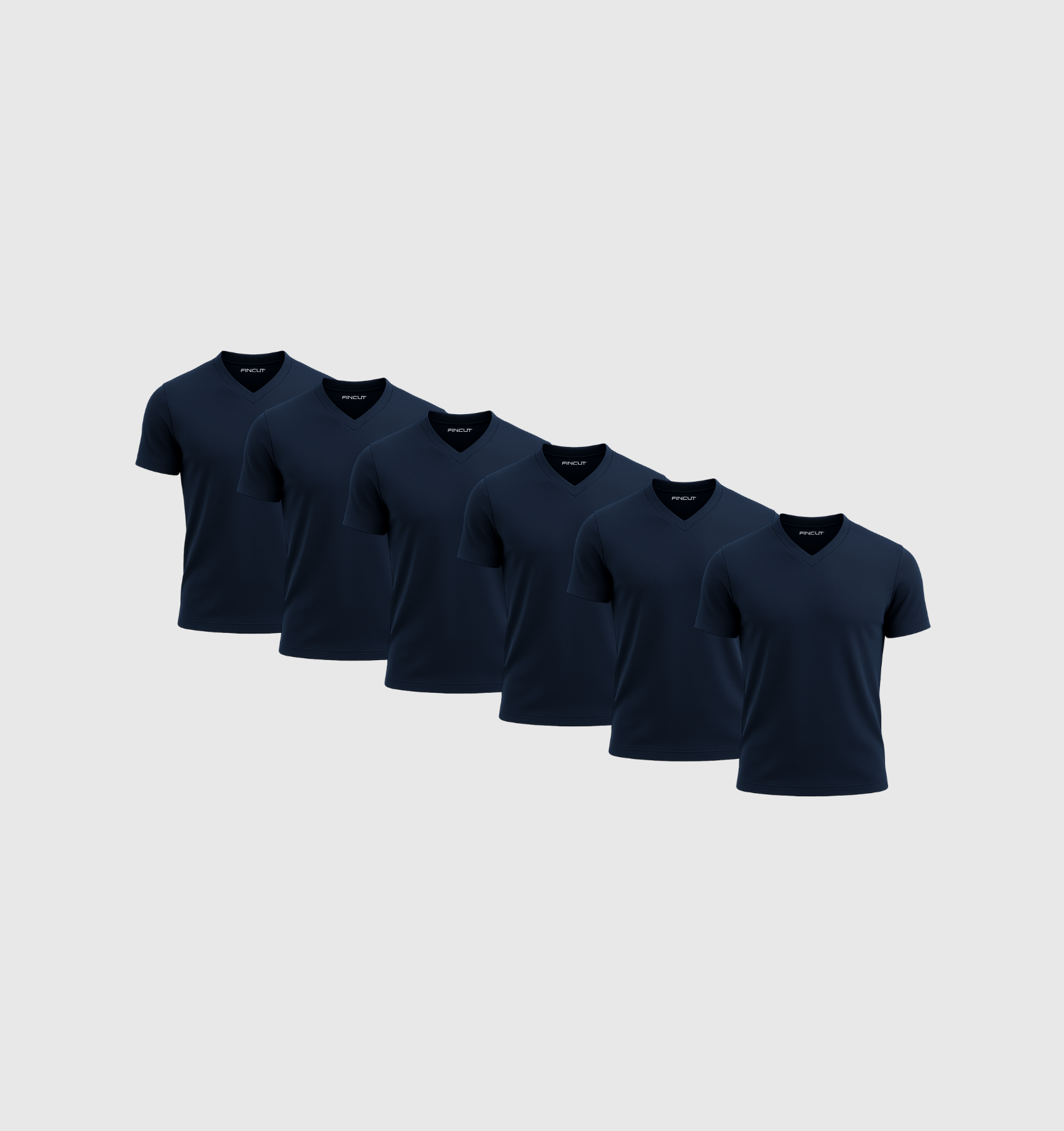 Pack de 6 Cuello en V - Azul marino
