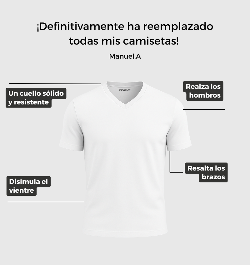 Camiseta Cuello en V - Blanco
