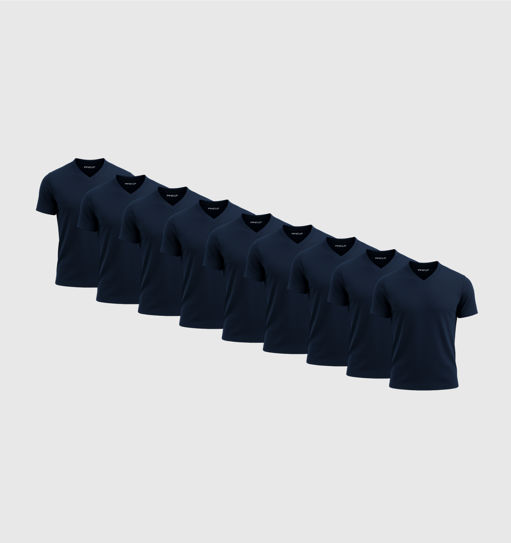 Pack de 9 Cuello en V - Azul marino