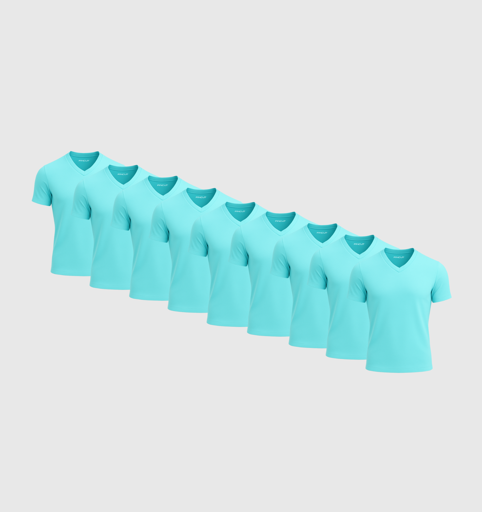 Pack de 9 Cuello en V - Turquesa