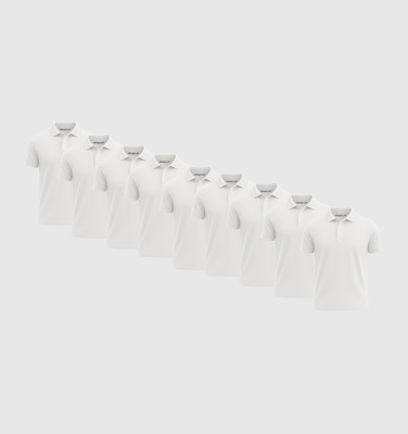 Pack de 9 Polos - Blanco