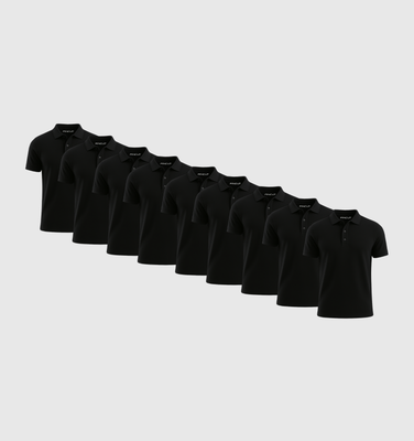Pack de 9 Polos - Negro