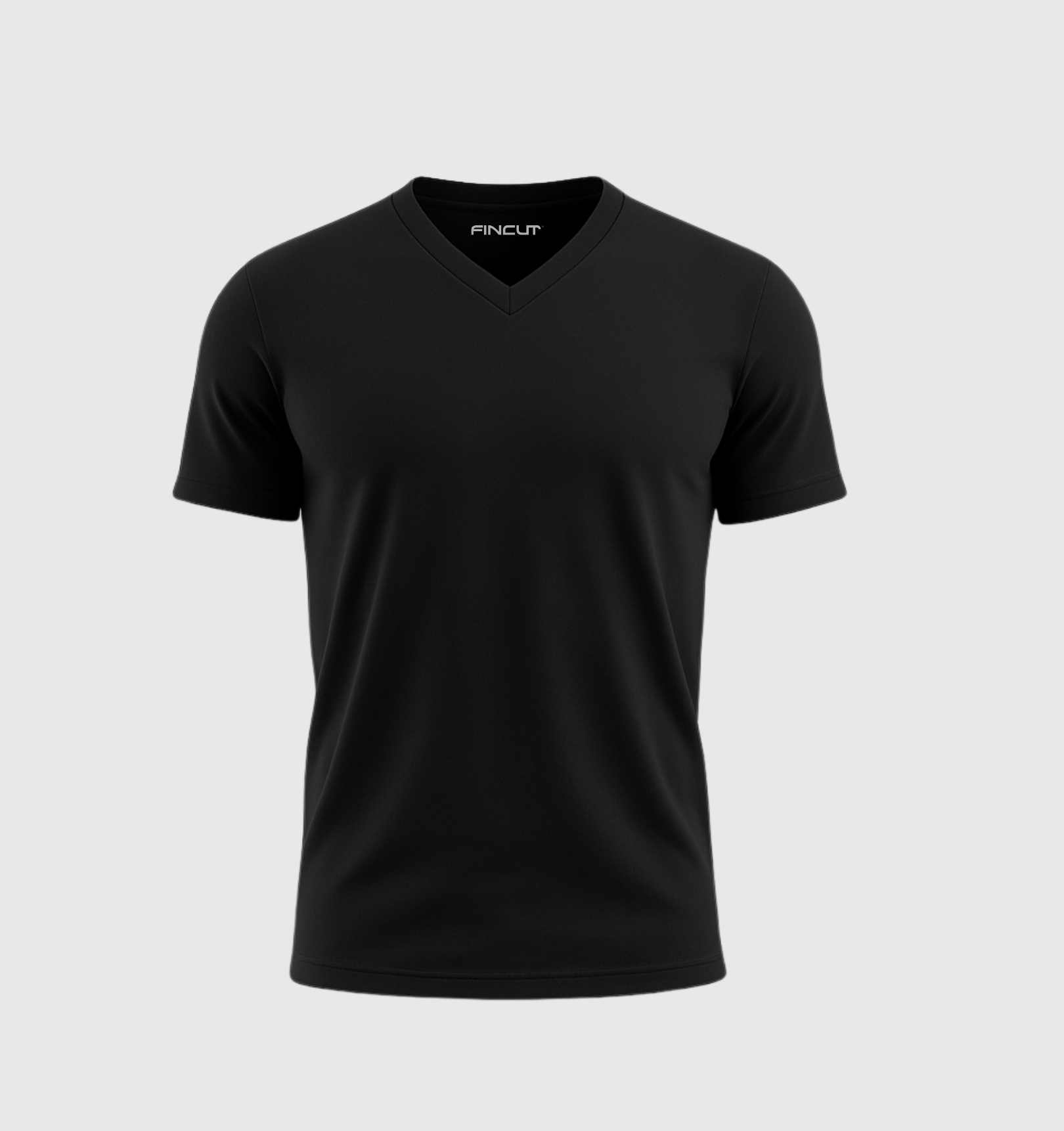 Camiseta Cuello en V - Negro