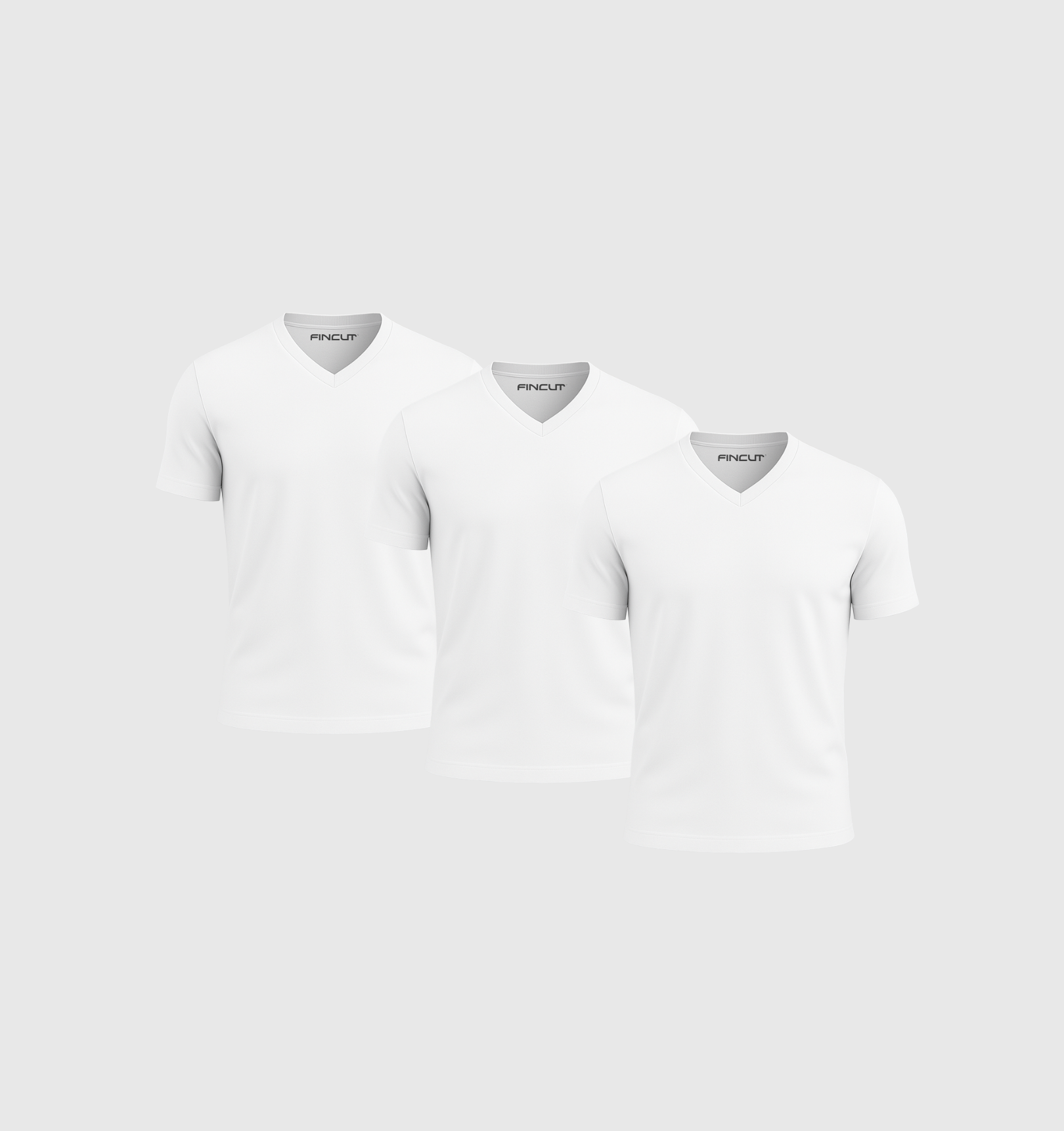Pack de 3 Cuello en V - Blanco