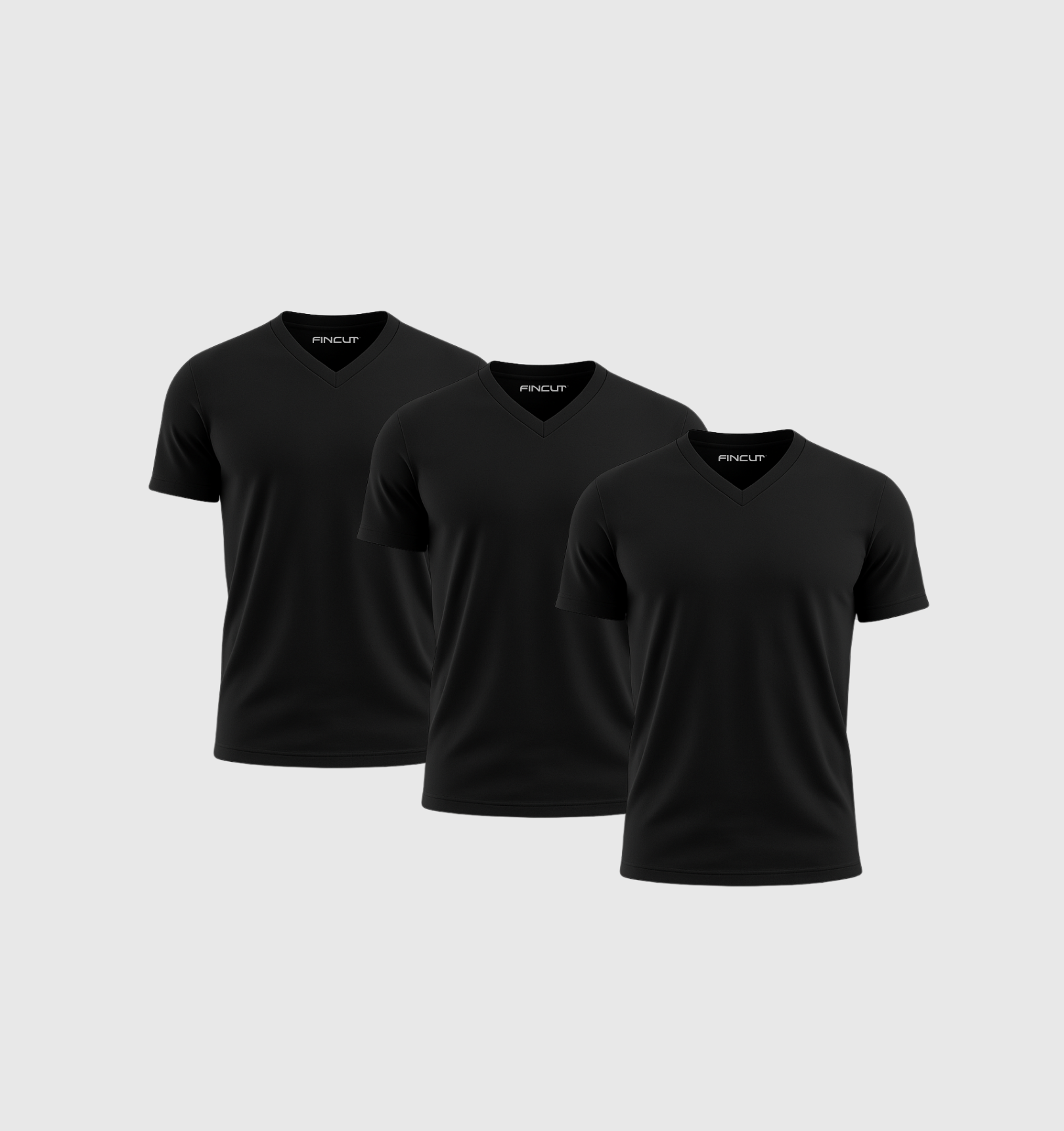 Pack de 3 Cuello en V - Negro