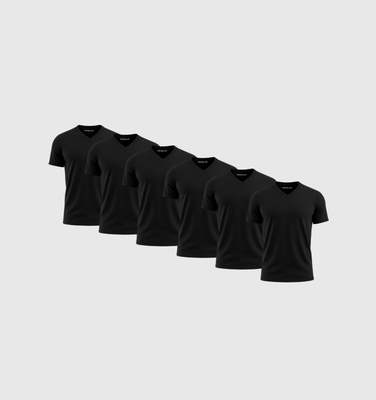 Pack de 6 Cuello en V - Negro