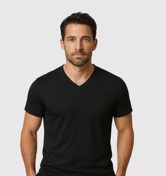 Pack de 6 Cuello en V - Negro