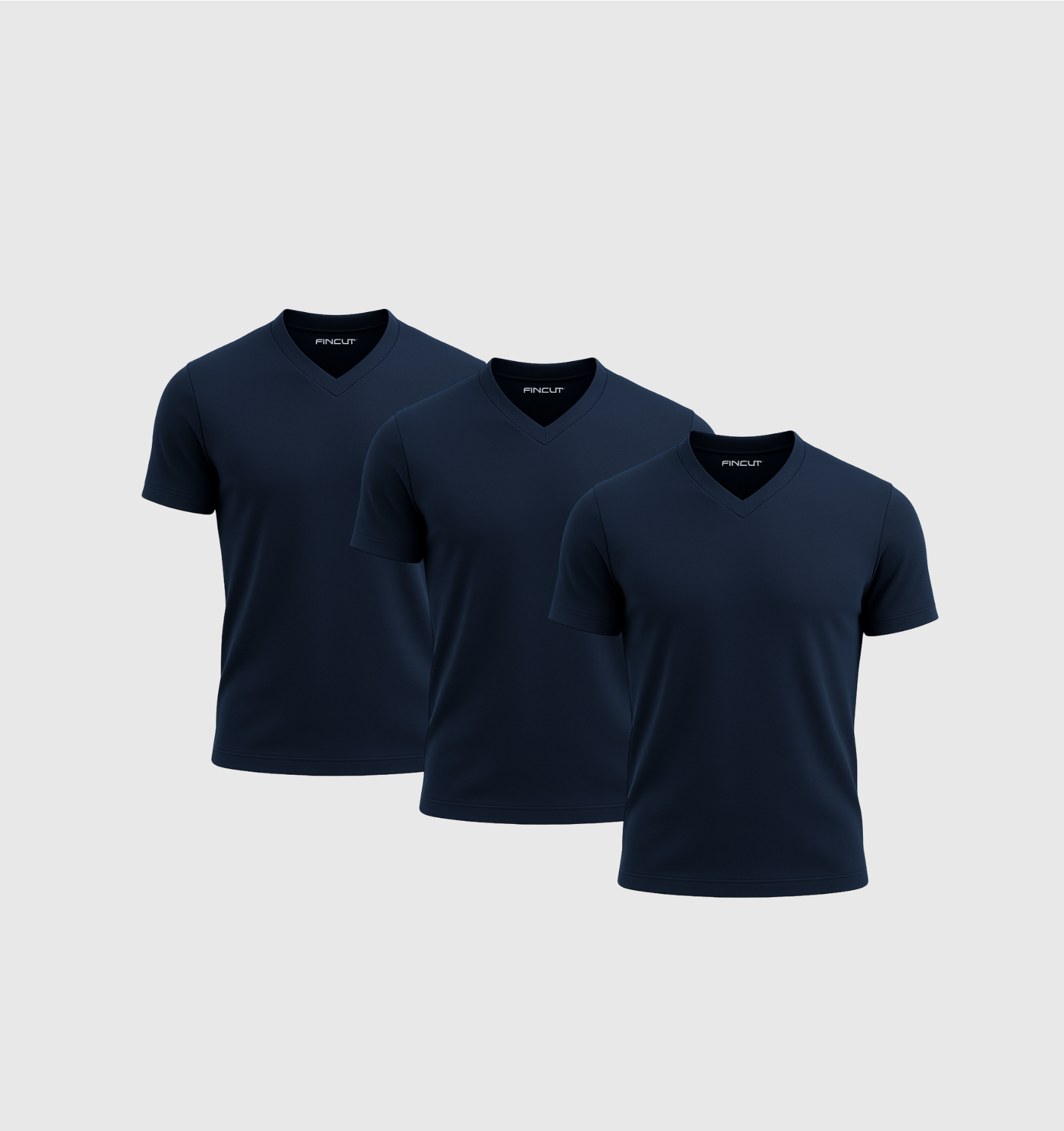 Pack de 3 Cuello en V- Azul marino
