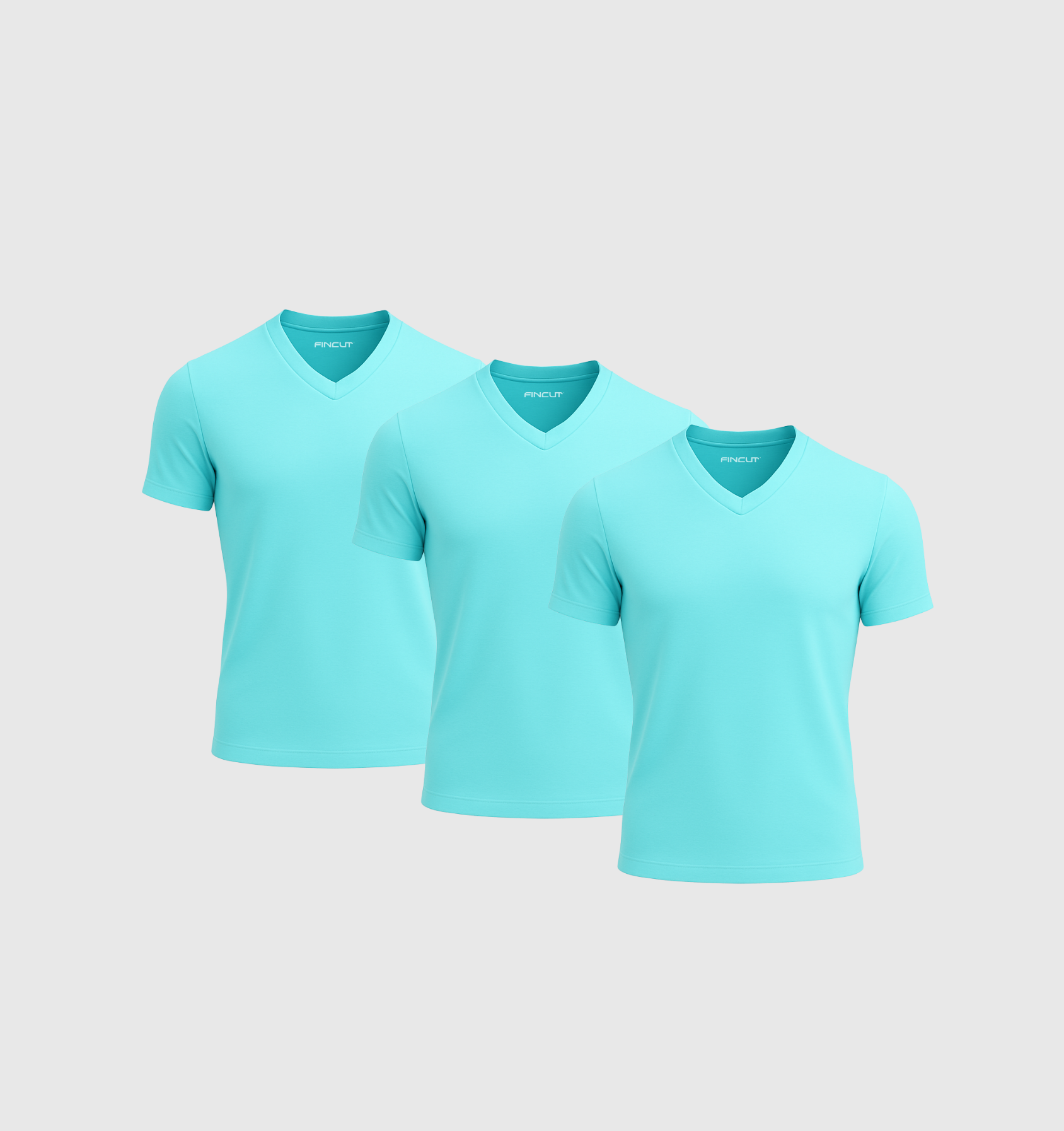 Pack de 3 Cuello en V- Turquesa