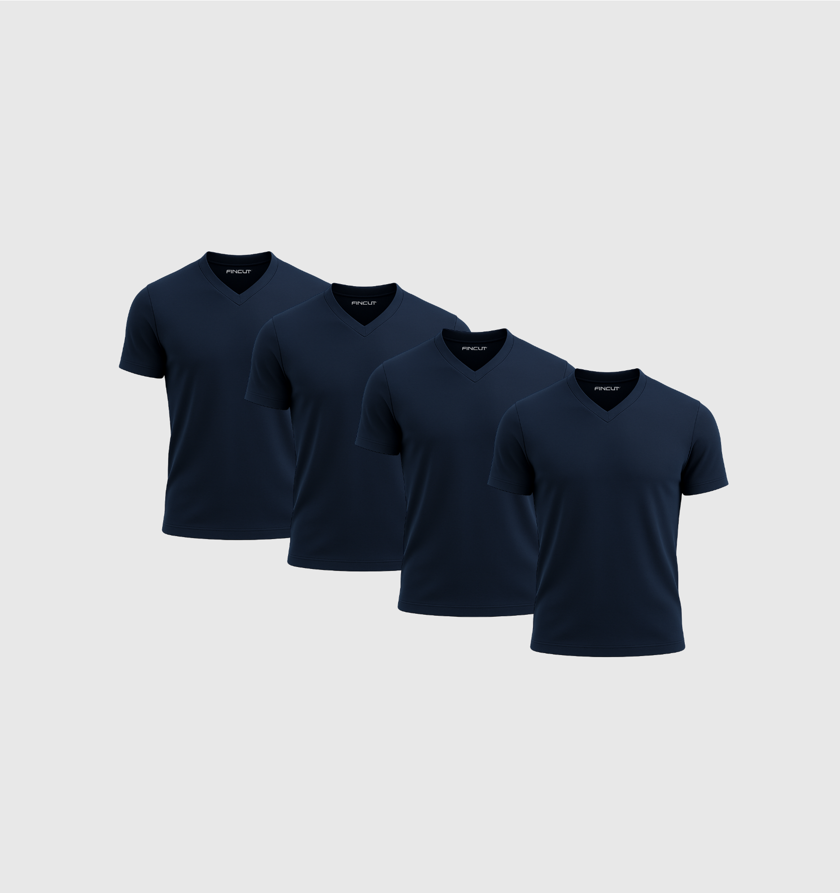 Pack de 4 Cuello en V - Azul marino