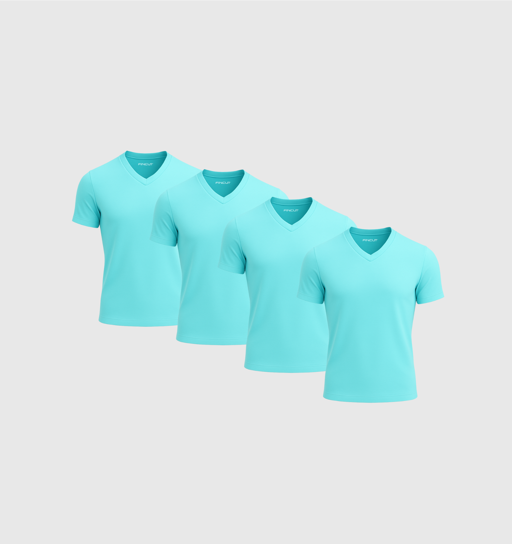 Pack de 4 Cuello en V - Turquesa