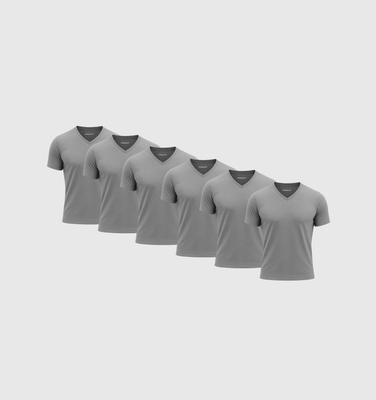 Pack de 6 Cuello en V - Gris