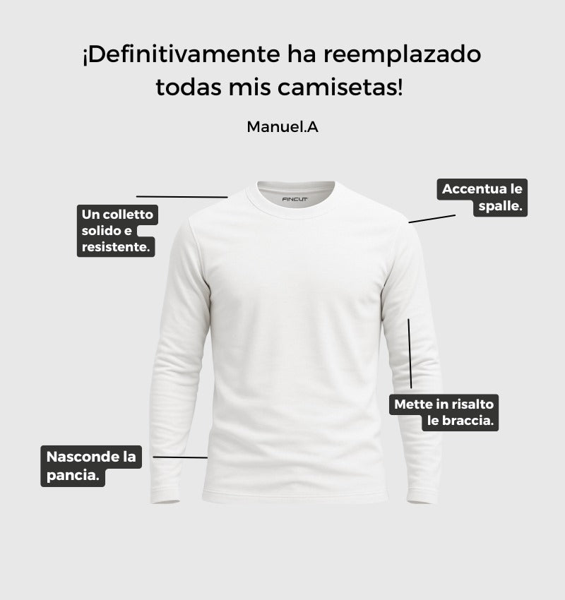 Pack de 6 mangas largas - Blanco